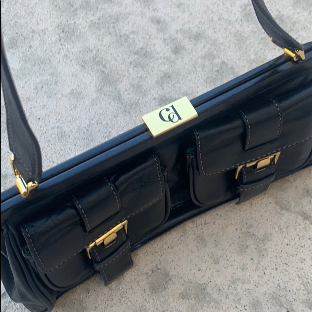 Charles David Small Clutch Black Leather Purse - Picture 3 of 9